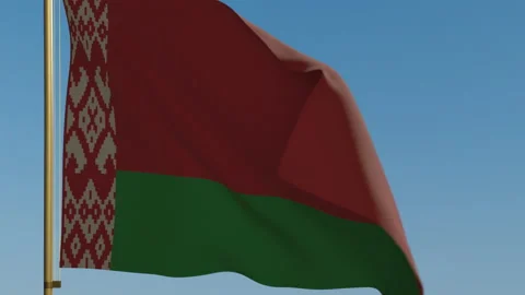 Belarus flag waving in front of blue sky animation Stock Footage 171729041
