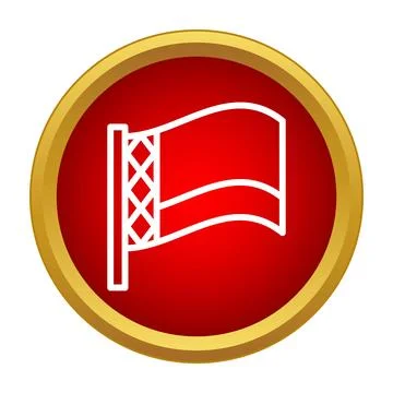 Belarus flag waving icon red button Stock Illustration