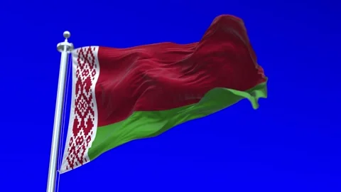 Belarus Flag Waving in Loopable and Textured green screen background Stock Footage 296876466