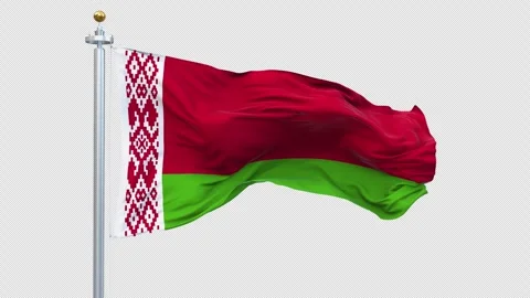 Belarus flag waving looping with transparent background. Stock Footage 310481248