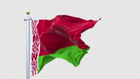 Belarus flag waving looping with transparent background. 스톡 동영상 310481251