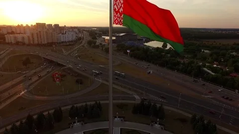Belarus flag waving with pride on a sunny day Stock Footage 83365497