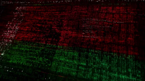 Belarus flag waving with security code Stock Footage 331851565