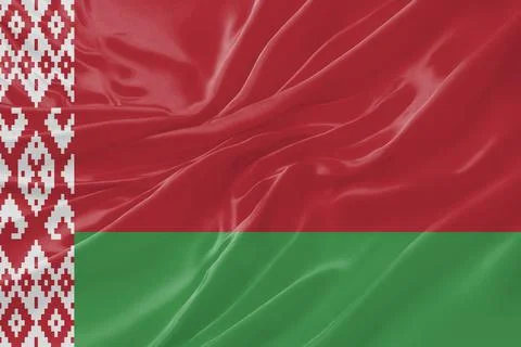Belarus Flag Waving Textures Silk Background Stock Illustration