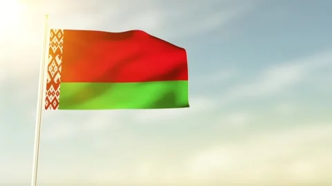 Belarus flag waving in the wind 4K Animation. Stock Footage 297349685