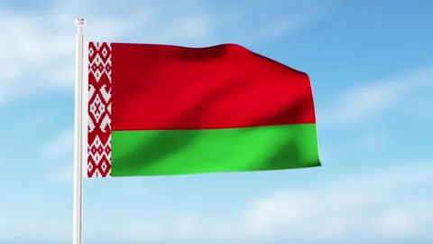 Belarus flag waving in the wind Animation. Stock Footage 297349961