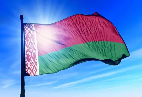 Belarus flag waving on the wind Stock Illustration
