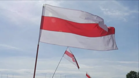Belarus flag, white red white 1 Stock Footage 137666840
