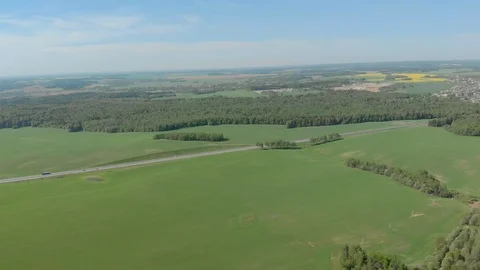 Belarus forests and fields aerial photography Video stock 108364206