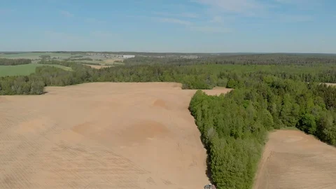 Belarus forests and fields aerial photography Video stock 108378275