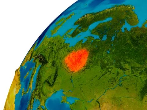 Belarus on globe Stock Illustration