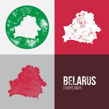 Belarus Grunge Retro Map Stock Illustration