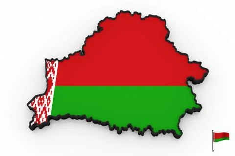 Belarus high detailed 3D map Illustrazione stock