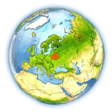 Belarus on isolated globe Stock Illustration
