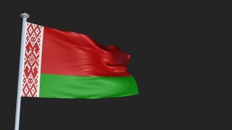 Belarus - Loopable 3D flag animation with Alpha Channel and Transparency for  스톡 동영상 91459240