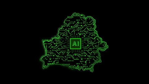 Belarus Map AI Chipset Technology Opener Stock-Footage 337054941