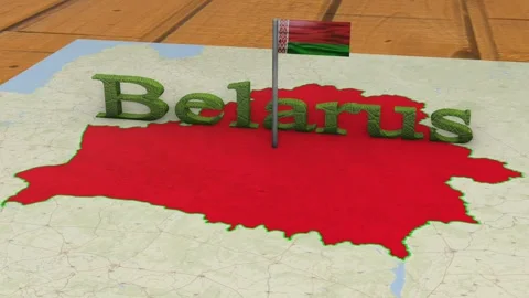 Belarus Map and Belarus Flag Stock Footage 271719554