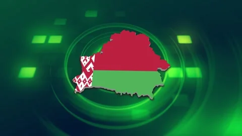 Belarus Map and Flag Background Stock Footage 344026719