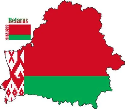 Belarus Map and Flag Stock Illustration
