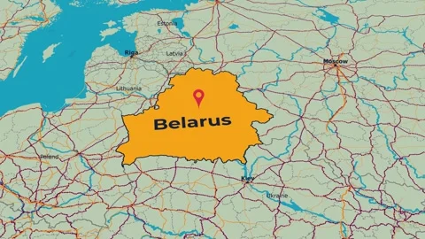 Belarus Map Animation Locator Zoom 4K Motion Graphic Stock Footage 339784369