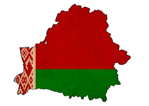 Belarus map on belarus flag drawing ,grunge and retro flag series Stock Illustration