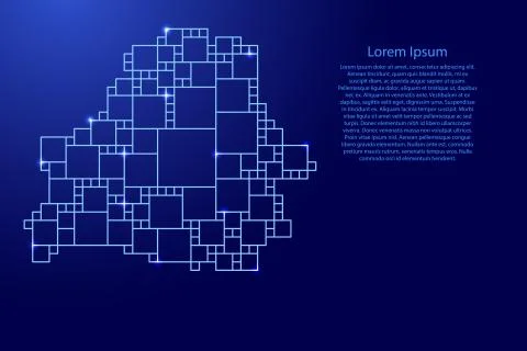 Belarus map from blue pattern from a grid of squares Illustrazione stock