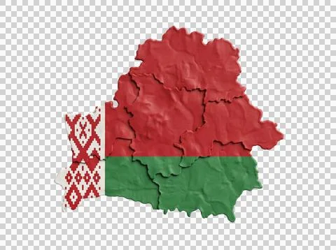 Belarus map clay style red green white colors national icon. Stock Photos