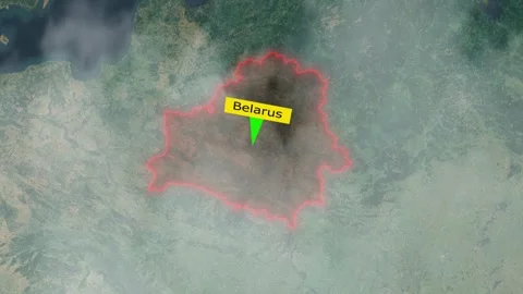 Belarus Map - Clouds Effect Stock Footage 266920616