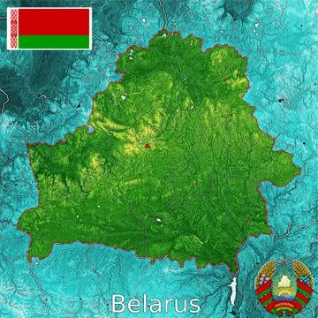 Belarus map flag coat Stock Illustration