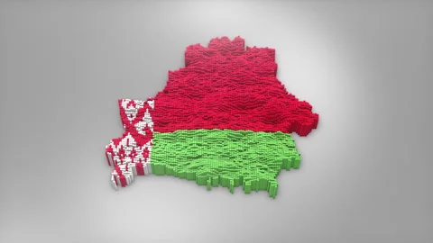 Belarus Map with Flag Intro Background Stock Footage 315162076