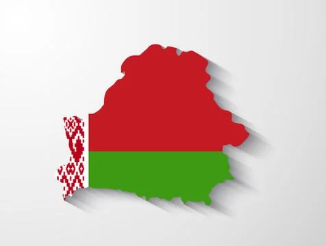 Belarus map with shadow effect Stock Illustration