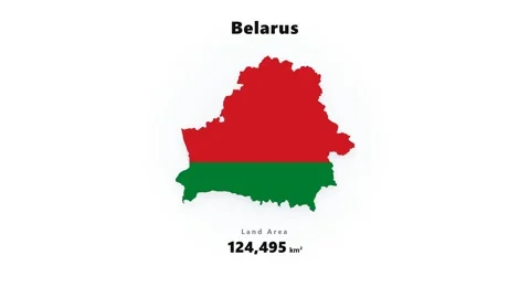Belarus map silhouette with red upper half and green lower half on white Stock Footage 345687287