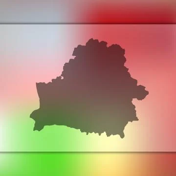 Belarus map. Vector silhouette of Belarus. Blurred background Stock Illustration