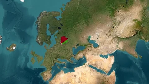 Belarus map with waving flag Stock Footage 294128234
