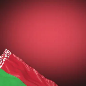 Belarus - national flag and gradient background - square format - 3D illust.. Stock Illustration
