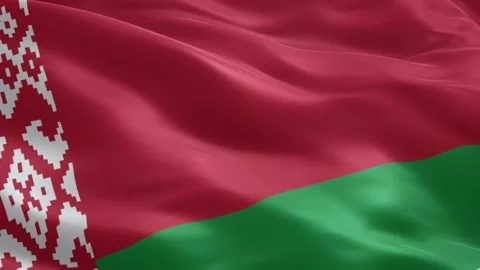 Belarus National Flag Waving In Wind High Quality 4K Background For News Po.. Stock Footage 334492767