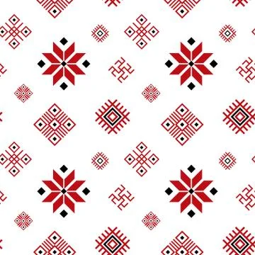 Belarus Ornament Seamless Pattern Background Stock Illustration