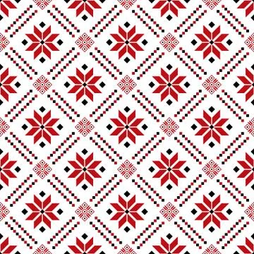 Belarus Ornament Seamless Pattern Background Stock Illustration