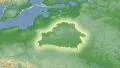 Belarus outlined and glowed. Neighbourhood. Physical 4k or 4k+ Resolution