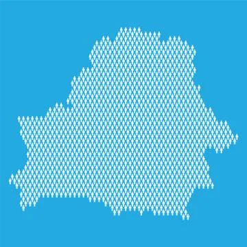Belarus population. Statistic map made from stick figure people Stock Illustration