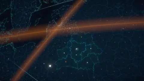 Belarus satellite view network map country lights seamless loop 動画素材 343379947