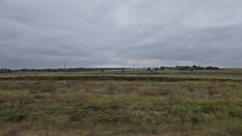 Belarus , Scenic view of Belarus landscape taken from driving car window Stock Footage 306617243