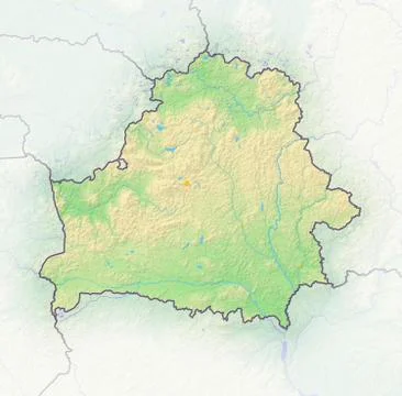 Belarus, shaded relief map Stock Illustration