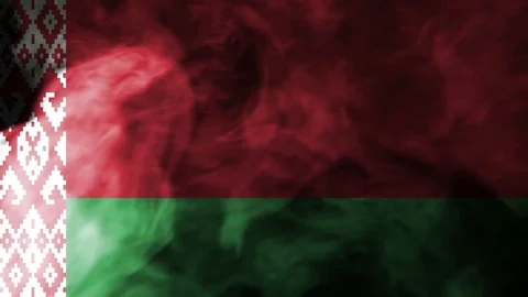 Belarus smoke waving flag Stock Footage 98281735