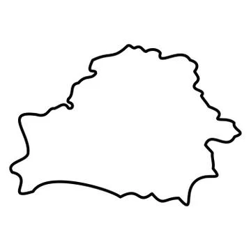 Belarus - solid black outline border map of country area. Simple flat vector 스톡 일러스트