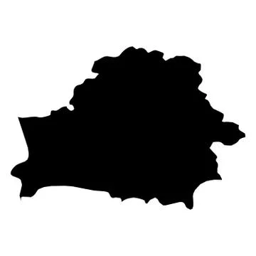 Belarus - solid black silhouette map of country area. Simple flat vector 스톡 일러스트