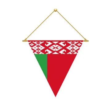 Belarus triangle flag hanging, vector illustration Illustrazione stock