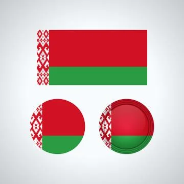 Belarus trio flags, vector illustration Ilustración de archivo