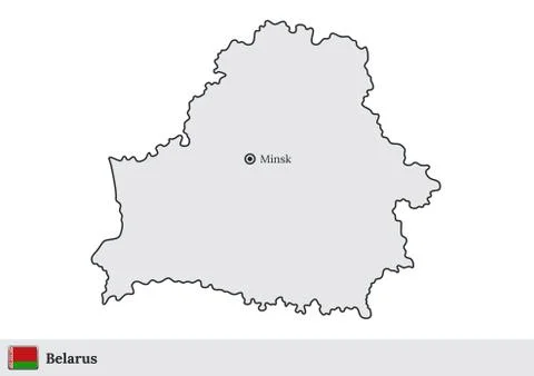 Belarus vector map with the capital city of Minsk Illustrazione stock