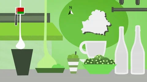 Belarus - Vector Menu - Restaurant - Food and Drinks - green Stock Footage 67429538